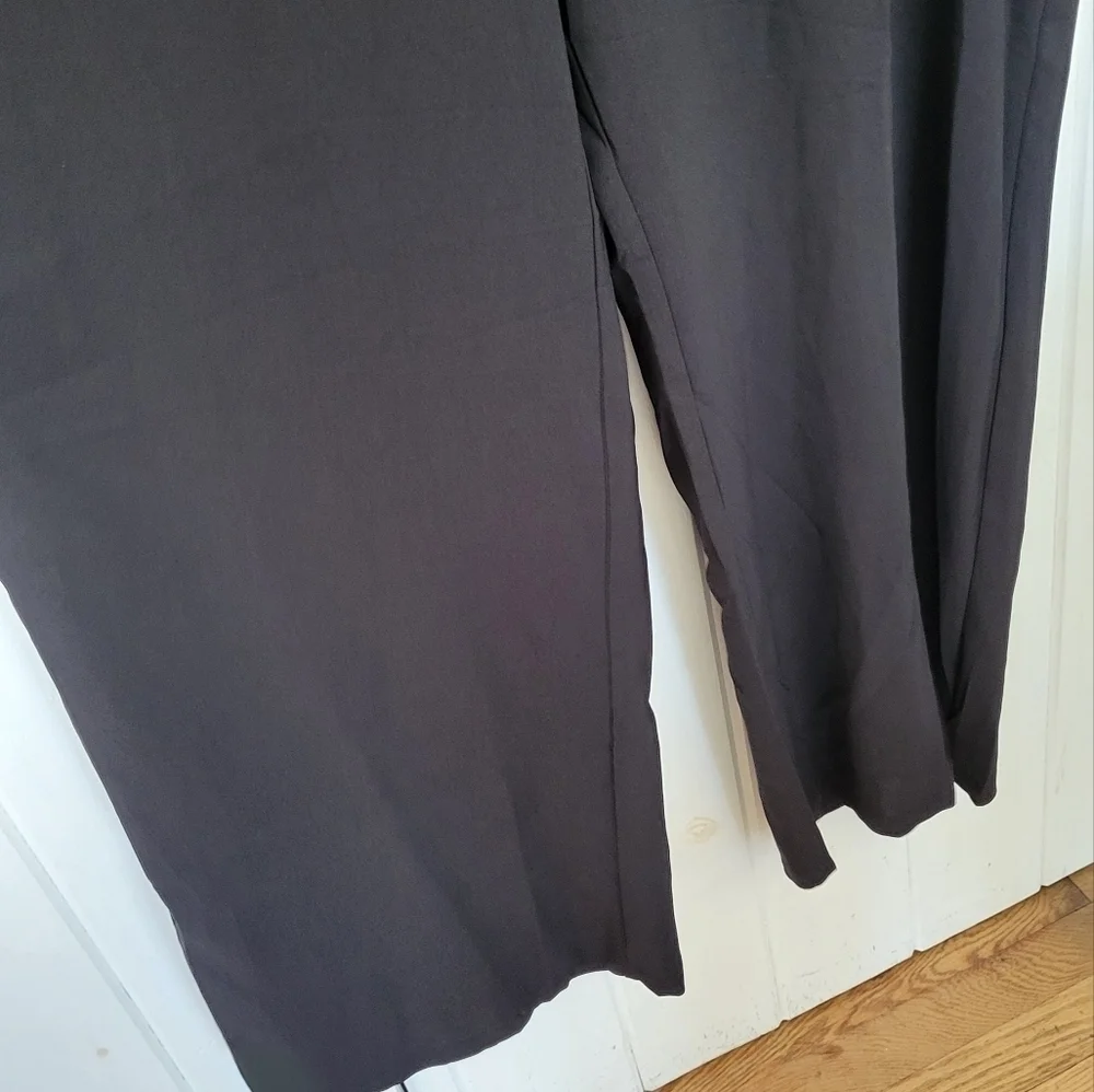 Pretty garden Puff Sleeve Wide Leg Belted Black Jumpsuit Size XL - Picture 8 of 15